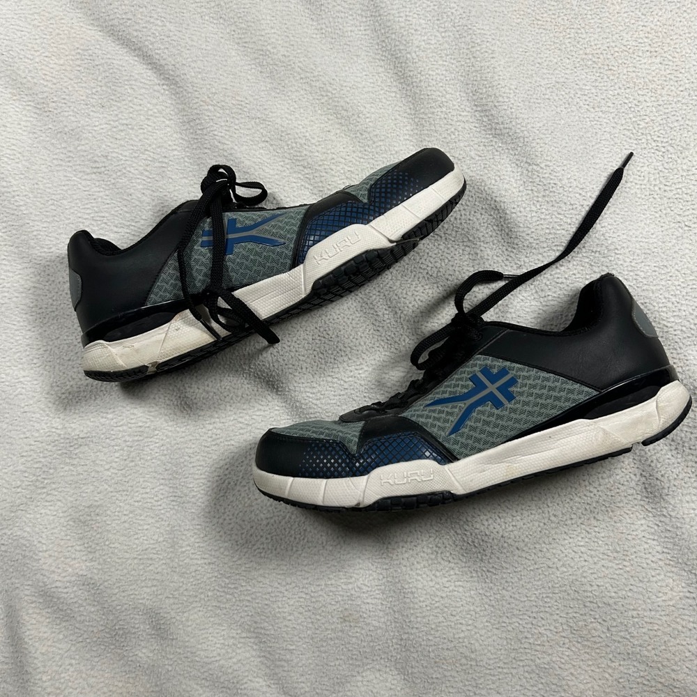 Kuru Quantum Running Shoes Mens 12 Black Grey Blue Orthopedic Sneakers